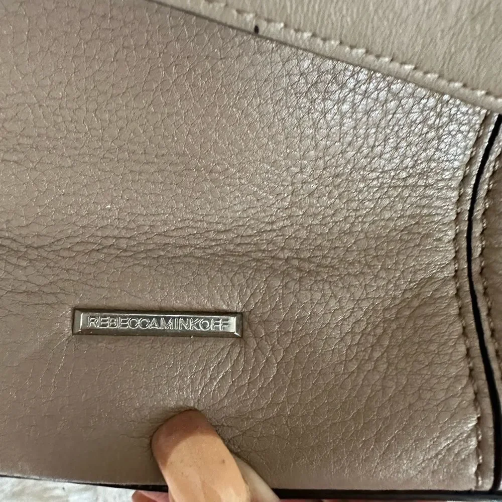 Rebecca Minkoff Bree Taupe Medium Leather Satchel Shoulder Bag